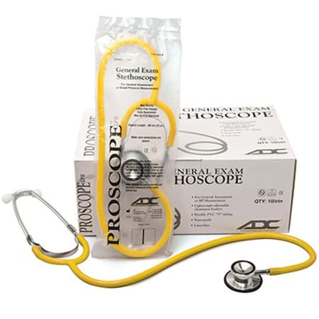 Fabrication Enterprises 32.25 in. ADC Proscope SPU Dual Head Stethoscope, Yellow 77-0024